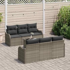 Kerti Kanapé Szett 7 pcs Szürke 55 x 55 x 37 cm Poli rattan