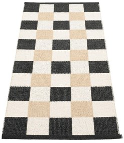 Fekete-krémszínű kültéri-beltéri futószőnyeg 70x160 cm Pix Black Vanilla – Pappelina