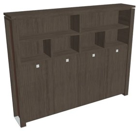 Verno+ S magas gardrób 260 x 46 x 210 cm, polccal, antracit tölgy / barna