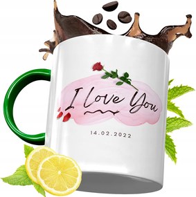 Zöld Bögre Valentin Napra Szerelmeseknek fényképes nyomtatással