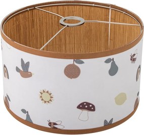Fehér-barna gyerek lámpabúra textil búrával ø 34 cm Agnes – Bloomingville Mini