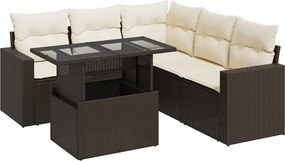 vidaXL 6 részes barna polyrattan kerti ülőgarnitúra párnával