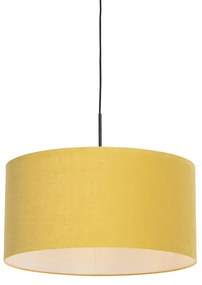 Modern függőlámpa fekete árnyékolóval 50 cm sárga - Combi 1