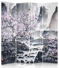 Gario Paraván Cseresznyevirág a vízesés mellett Méret: 145 x 170 cm, Kivitelezés: Klasszikus paraván