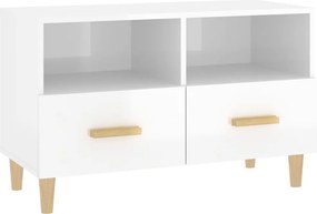 vidaXL fehér magasfényű szerelt fa TV-szekrény 80x36x50 cm