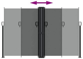 antracitszürke behúzható oldalsó napellenző 160 x 1000 cm