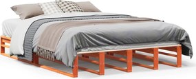 vidaXL viaszbarna tömör fenyőfa ágy matrac nélkül 120 x 200 cm