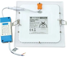LED Beépíthető lámpa VEGA LED/12W/230V 2900/3900/5800K 17,5x17,5 cm fehér