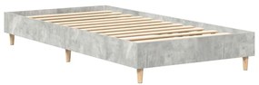 betonszürke szerelt fa ágykeret matrac nélkül 100 x 200 cm