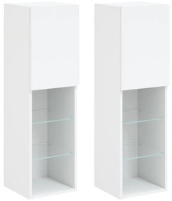 2 db fehér TV-szekrény LED-világítással 30,5 x 30 x 102 cm