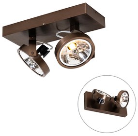 Design spotlámpa sötét bronz 2-lámpás forgatható és dönthető - Go