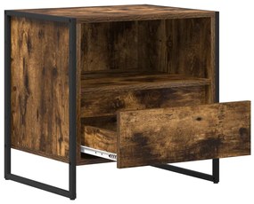 vidaXL Éjjeli asztal fiókkal Füstös tölgy 50 x 39,5 x 50 cm Faanyag