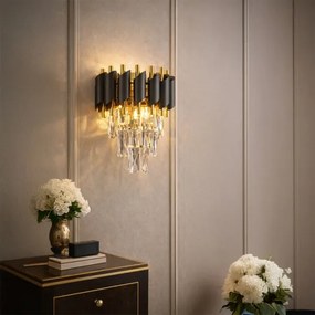 Brilagi - ECLIPSE fali lámpa 2xE14/10W/230V fekete/arany