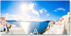 Fotó üvegfestmény Santorini Görögország 140x70