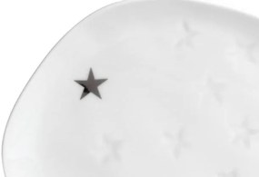 Fehér porcelán tányér CSILLAGOK, kicsi