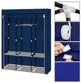 Mobil ruhásszekrény 130x45x170 cm-es méretben-kék