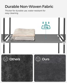 Szövet ruhásszekrény, ruhatároló gardróbszekrény, szürke