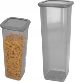 Konyhai műanyag tésztatartó 2L-es, fedéllel az ömlesztett termékek számára
