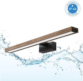 Brilagi - LED fürdőszobai tükör 3 az 1-ben WOODY MIRROR LED/12W/230V IP44 fekete/tölgy/dió