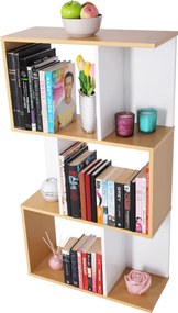 Könyvespolc, tűnyalábos fenyő/fehér, ERDEM NEW TYP 1