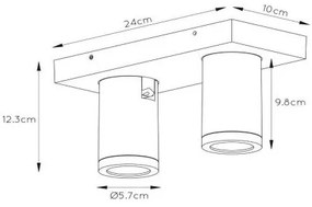 Lucide 09930/10/30 - LED Dimmelhető spotlámpa TAYLOR 2xGU10/5W/230V IP44