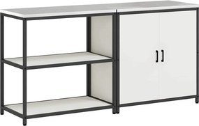 vidaXL Konyhai Tároló Készlet 2 pcs Fehér Hidegen hengerelt acél