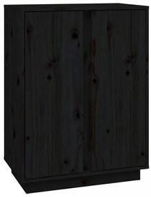 fekete tömör fenyőfa tálalószekrény 60x35x80 cm