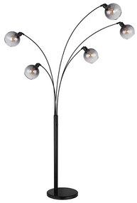 Globo 58228NBS - Állólámpa SEYMOUR 5xE27/40W/230V füstös