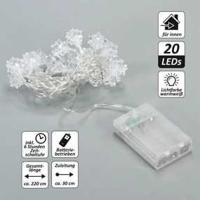 NEXOS Világító készlet csillagok 20 LED 3 db meleg fehér