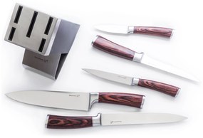 G21 Gourmet Dynamic 5 darabos késkészlet fekete acél tartóval (60022163)