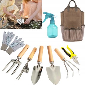 9 Db-os Kerti Szerszám Szett Kertész Lapát Karom Gereblye