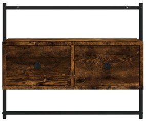 füstös tölgy színű szerelt fa fali TV szekrény 60,5x30x51 cm