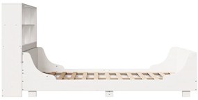 fehér tömör fa könyvespolcos ágy matrac nélkül 160 x 200 cm