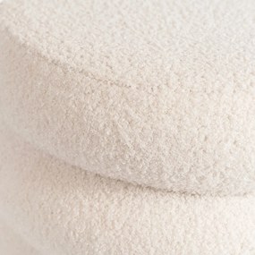 ROSSA kárpitozott puff krém színben – elegáns ülőpuff nappaliba