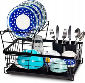 Mosogató csepegtető tálca fekete kétszintes