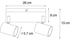 Modern mennyezeti lámpa bronz 2-lámpás állítható téglalap alakú - Jeana