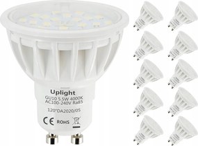 Led halogén izzók Gu10 Led semleges fehér 600lm 10 db-os szett