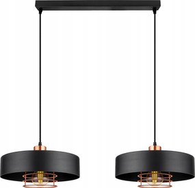 Mennyezeti lámpa Függő Led Csillár Loft Fekete réz nappali E27 fém