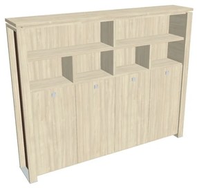 Verno+ S magas gardrób 260 x 46 x 210 cm, polccal, akác / barna
