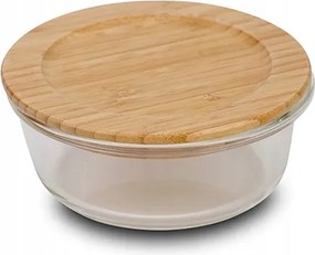 Kerek üvegedény bambusz tetővel 400 ml