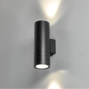 Kültéri fali lámpa 2xGU10/35W/230V IP54 kerek fekete