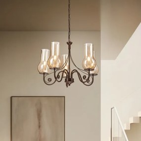 Brilagi - LED Csillár láncon COTTAGE 5xE14/40W/230V barna