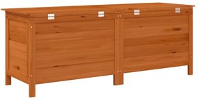 barna tömör fenyőfa kerti tárolóláda 150 x 50 x 56,5 cm