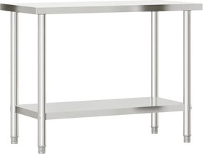vidaXL rozsdamentes acél konyhai munkaasztal 110 x 55 x 85 cm