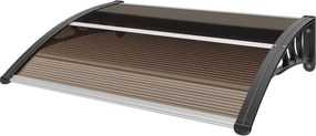 Outsunny Bejárati Napernyő 75 x 100 cm Pultvordach Polycarbonate Barna | Aosom