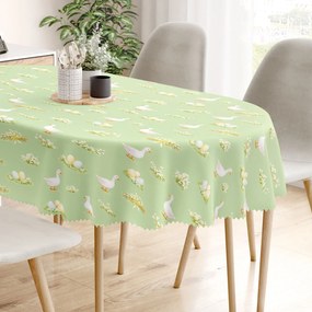 Goldea húsvéti ovális teflonos terítő - libák és húsvéti tojások 140 x 200 cm