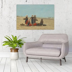 Kép - Eugène Boudin, Women on the Beach at Berck, reprodukciók (90x60 cm)