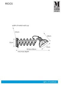 Markslöjd 108104 - Fali lámpa RIGGS 1xE27/60W/230V brass