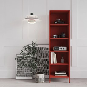 Könyvespolc MARIO, 500 x 1800 x 350 mm, Modern: piros