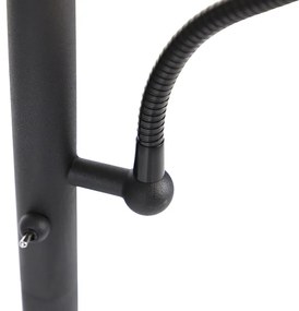 Klasszikus állólámpa fekete arannyal és olvasólámpával - Retro